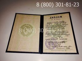 Диплом ВУЗа СССР с заполнением, титульный лист